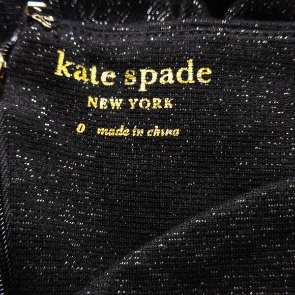 Kate Spade Dress Shimmer Fit and Flare Black Size 0 Artful Statement - Picture 9 of 9